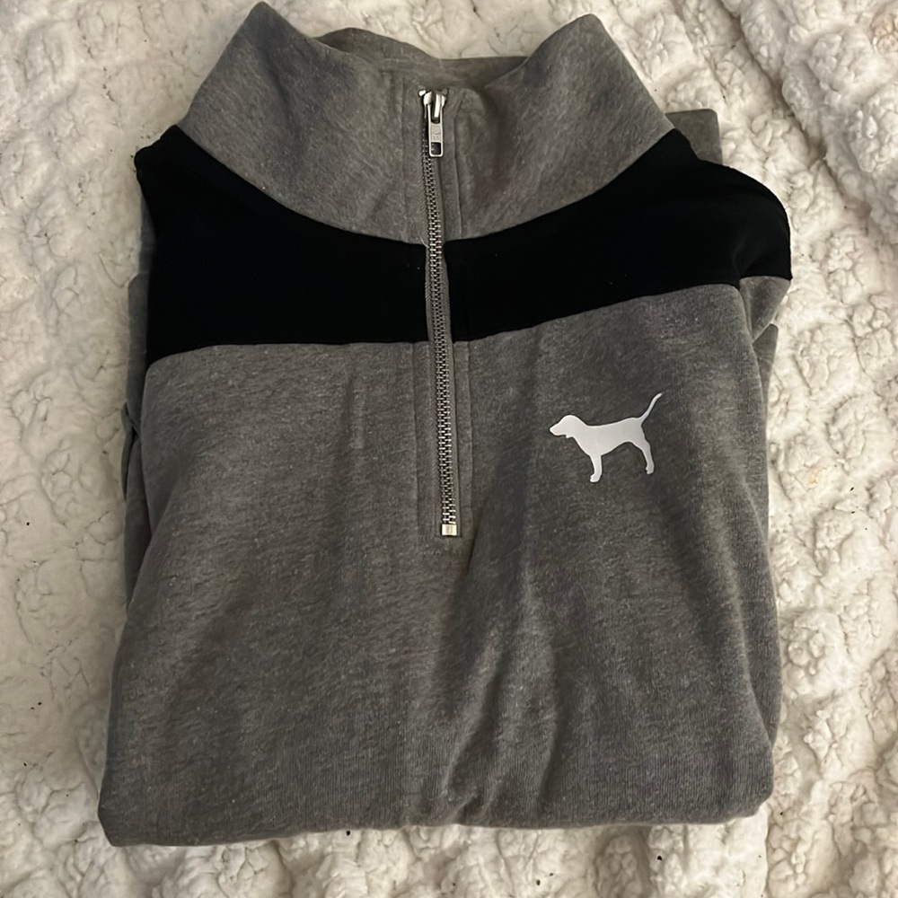 grey victoria secret hoodie / zip up jacket